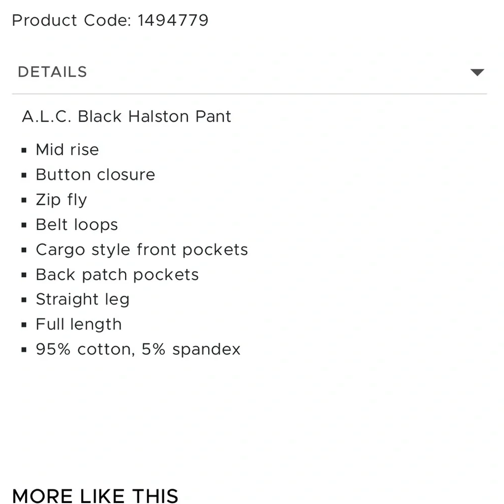 NWT A.L.C. Halston Pants in Black Size 0 - Picture 9 of 11